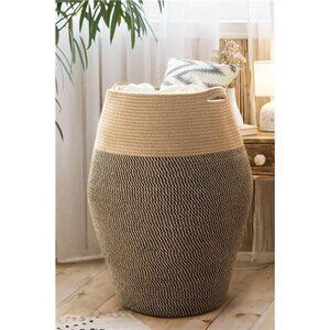 Goodpick Tall Laundry Hamper | Woven Jute Rope Dirty Clothes Hamper Modern